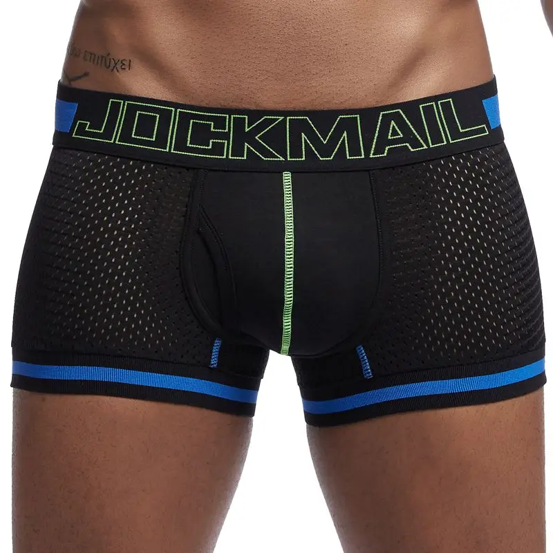 JOCKMAIL, мужское нижнее белье, боксеры, нейлоновая сетка, дышащие, Cuecas, боксеры для фитнеса, молодежное нижнее белье, одежда для больших мальчиков, мужские боксеры, эластичные ноги