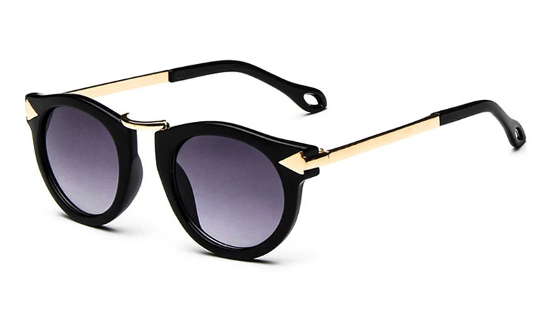 Детские стильные солнцезащитные очки "кошачий глаз", винтажные очки, очки для студентов, девочек и мальчиков, Детские вечерние очки, уличная мода UV400 - Цвет линз: C1 Black
