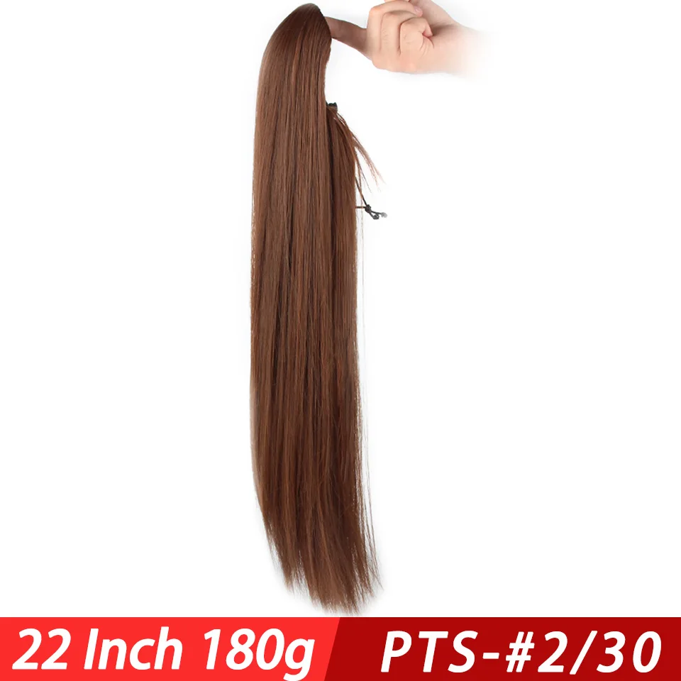 Pageup 22 ”длинные прямые синтетические волосы на завязках на заколках для наращивания волос из высокотемпературного волокна - Цвет: PTS-2I30