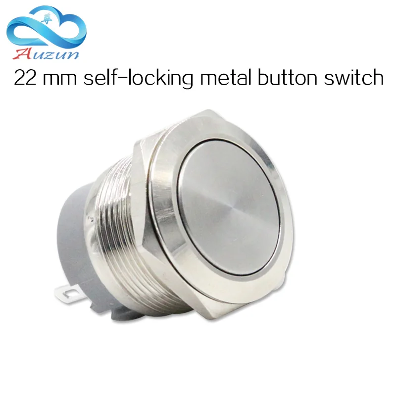 

22-mm metal push button switch flat head self-locking button 10A250V large current waterproof switch