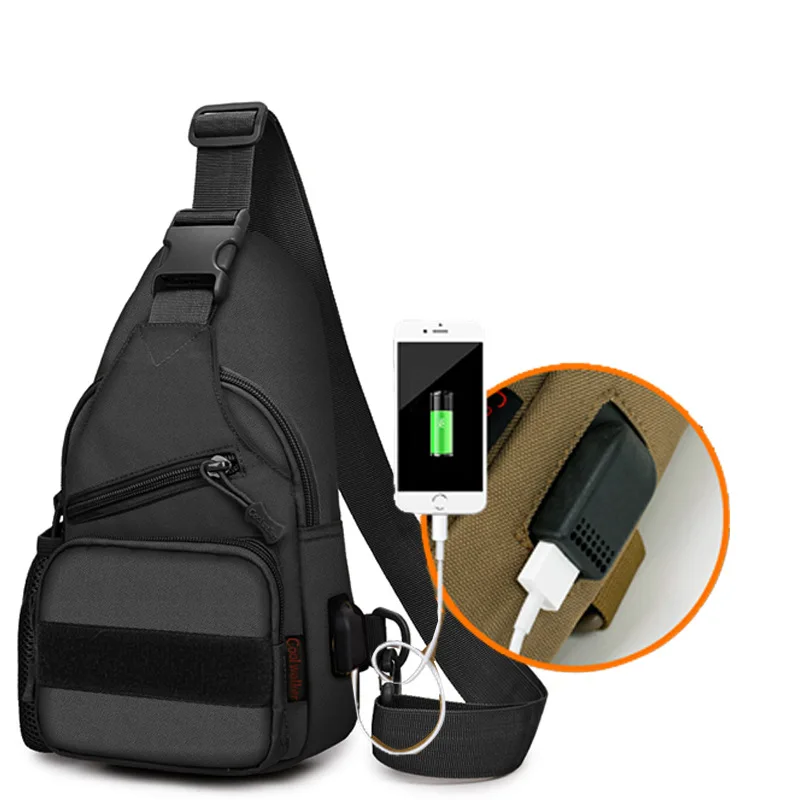 

Tactical Shoulder Bag Camping Hiking Camouflage Sling Bags Hunting Backpack Outdoor Sports Military Utility USB Assault Backpack