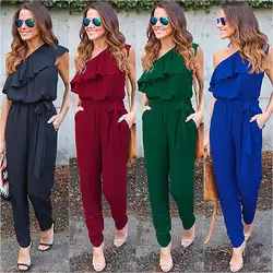 Новые брендовые летние Для женщин Женская Клубная одежда Playsuit falbal Bodycon партия комбинезон ромпер Мотобрюки