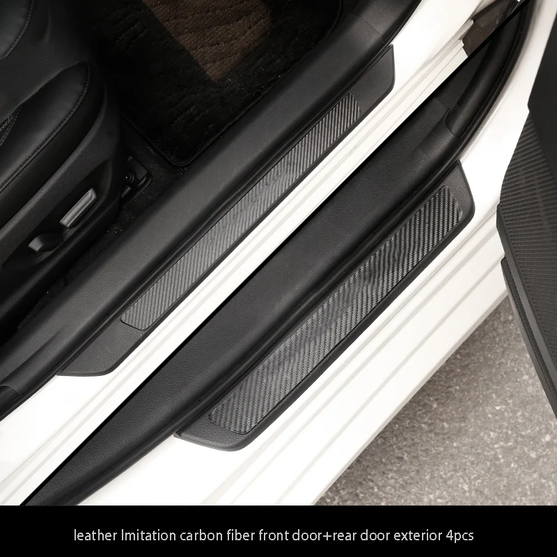 Имитация наклейки из углеродного волокна кожа порога Добро пожаловать Накладка педали царапин автомобиля интимные аксессуары для Toyota Avalon - Цвет: exterior 4pcs