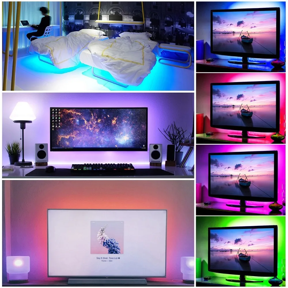 Светодиодная лента BEILAI гибкая водонепроницаемая 5 в пост. Тока 5050 RGB 50 см 1 м 2