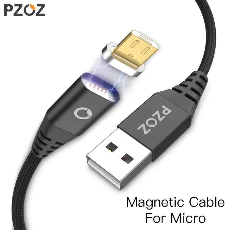 PZOZ المصغّر usb كابل مغناطيسي سريع محول الشحن الهاتف المحمول الكابلات سلك Microusb الروبوت بيانات شاحن سامسونج Xiaomi اللوحي