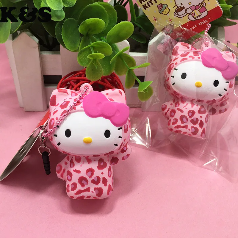 Aliexpress.com : Buy Sweet Pink Leopard Hello Kitty Doll Cute Squishy 5pcs/lot Wholesale Kawaii ...