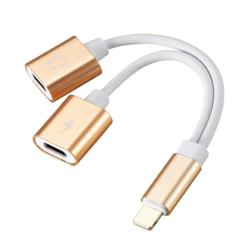 For iPhone X 7P headphone adapter iphone8 dual lighting line control two in one listening song charging line For iPhone X 7P headphone adapter iphone8 dual lighting line control two in one listening song charging line
