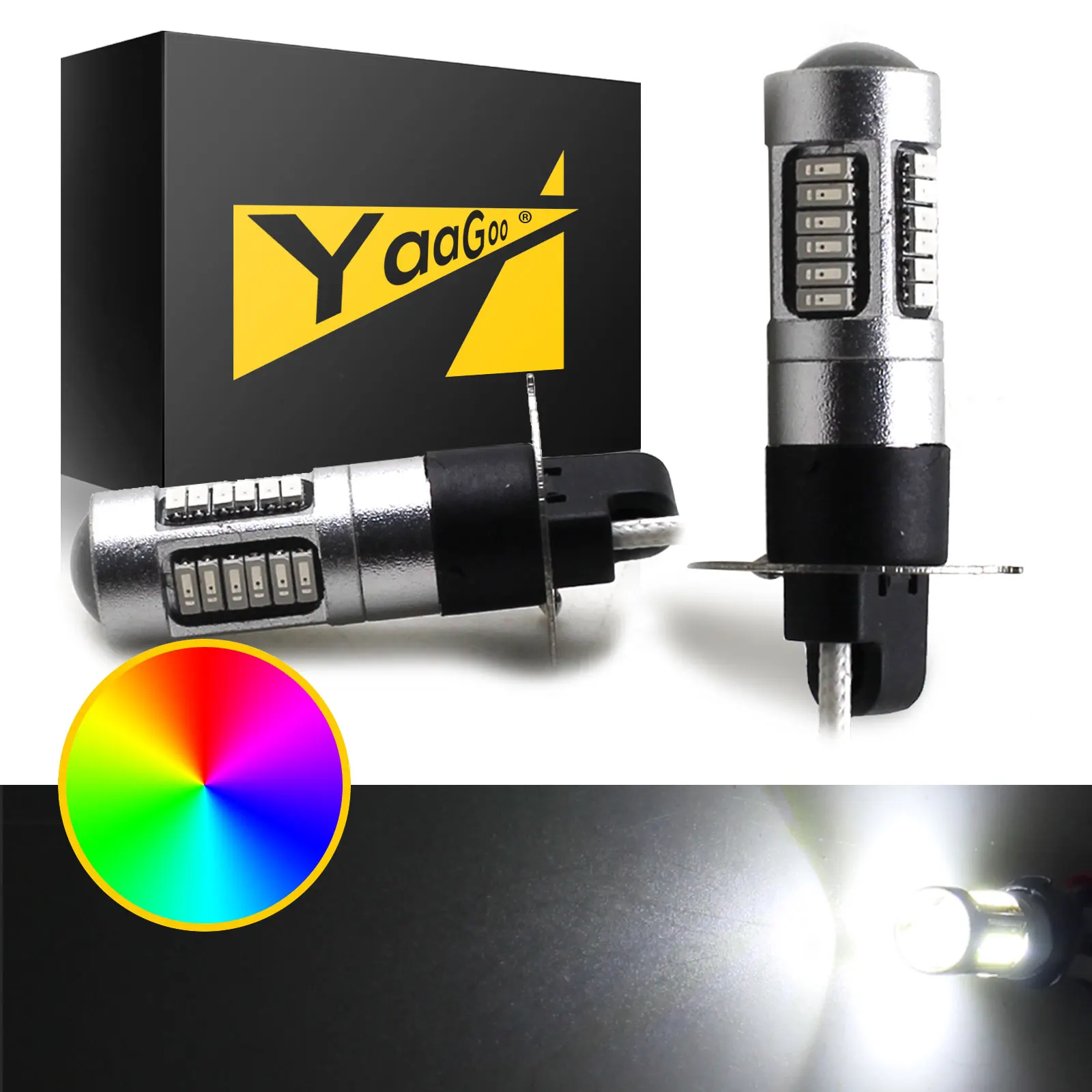 YaaGoo 30-SMD туман светильник замена лампы H3 H1 H27 880 881 H8 H11 PW24W (4 цвета) (2 шт. в упаковке) 12V