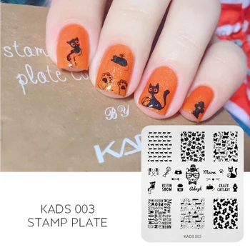 

KADS Hot Sale Lovely Cat Design Fish&Mouse Pattern Nail Art Print Stencil Stainless Steel Stamping Template Nail Decorations