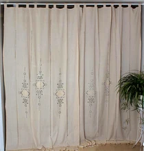 Linen Hollow Solid font b Curtain b font Handmade Crochet Bottom Stitching 70 Blackout font b