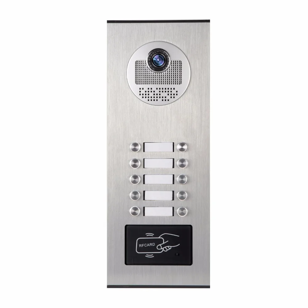cheap YobangSecurity Metal Aluminum Outdoor RFID Access Control Doorbell Camera For 10 Unit Apartment Video Intercom Door Phone System