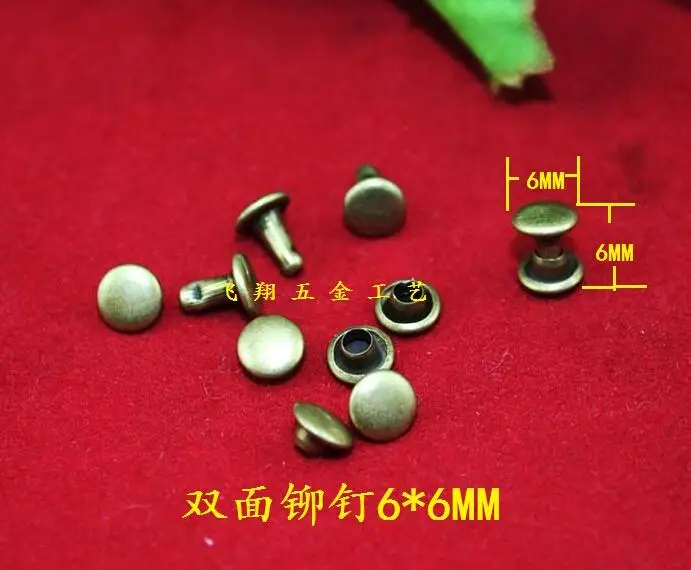 6*6MM 100pcs clothes decorative accessories double sided rivet antique