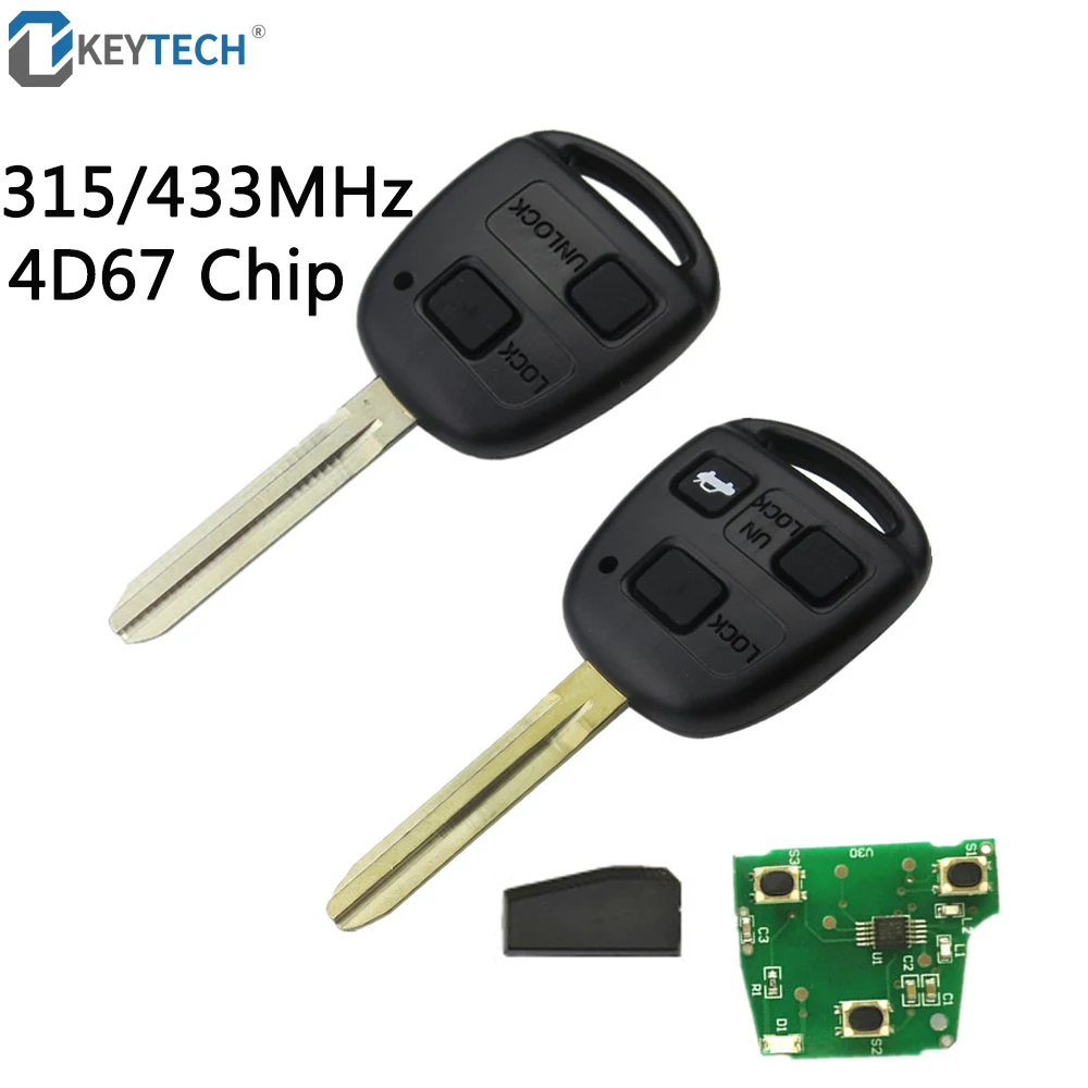 OkeyTech Автомобильный Дистанционный ключ 4D67 чип для T oyota Camry Prado Corolla CAMRY 2/3 кнопки 315