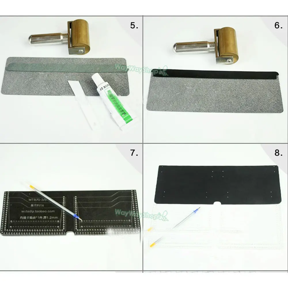 Шаблон бумажника прозрачный акриловый узор кожаный ручной работы модель WT870 DIY любитель