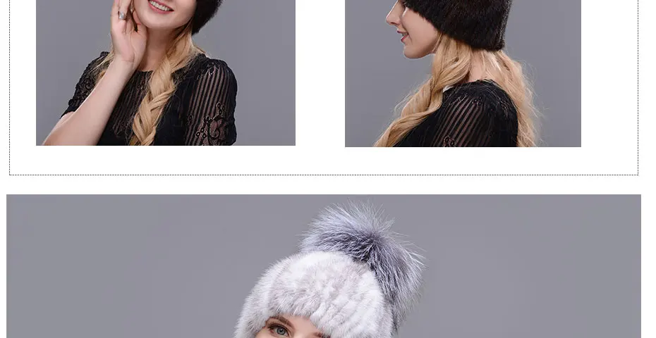 JERYAFUR русская зимняя женская шапка из натурального меха норки с натуральным лисьим мехом Модная элегантная женская шапка Skullies