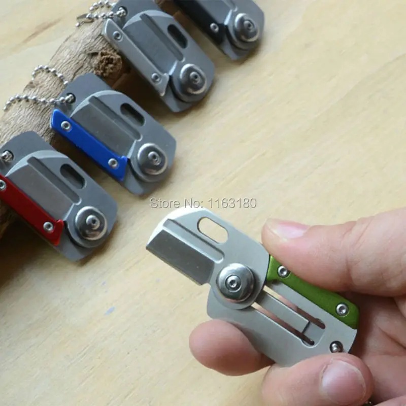 

100pcs/lot Mini Portable Dog Tags Knifes Fold Hunting Camping Survival Folding Tactical Outdoor Key chain Ring
