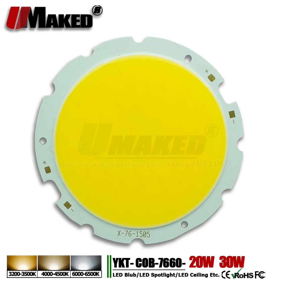 Светодиодные чипы UMAKED высокой мощности 20 Вт 30 COB SMD диодные светильники 7660 17x34 мил