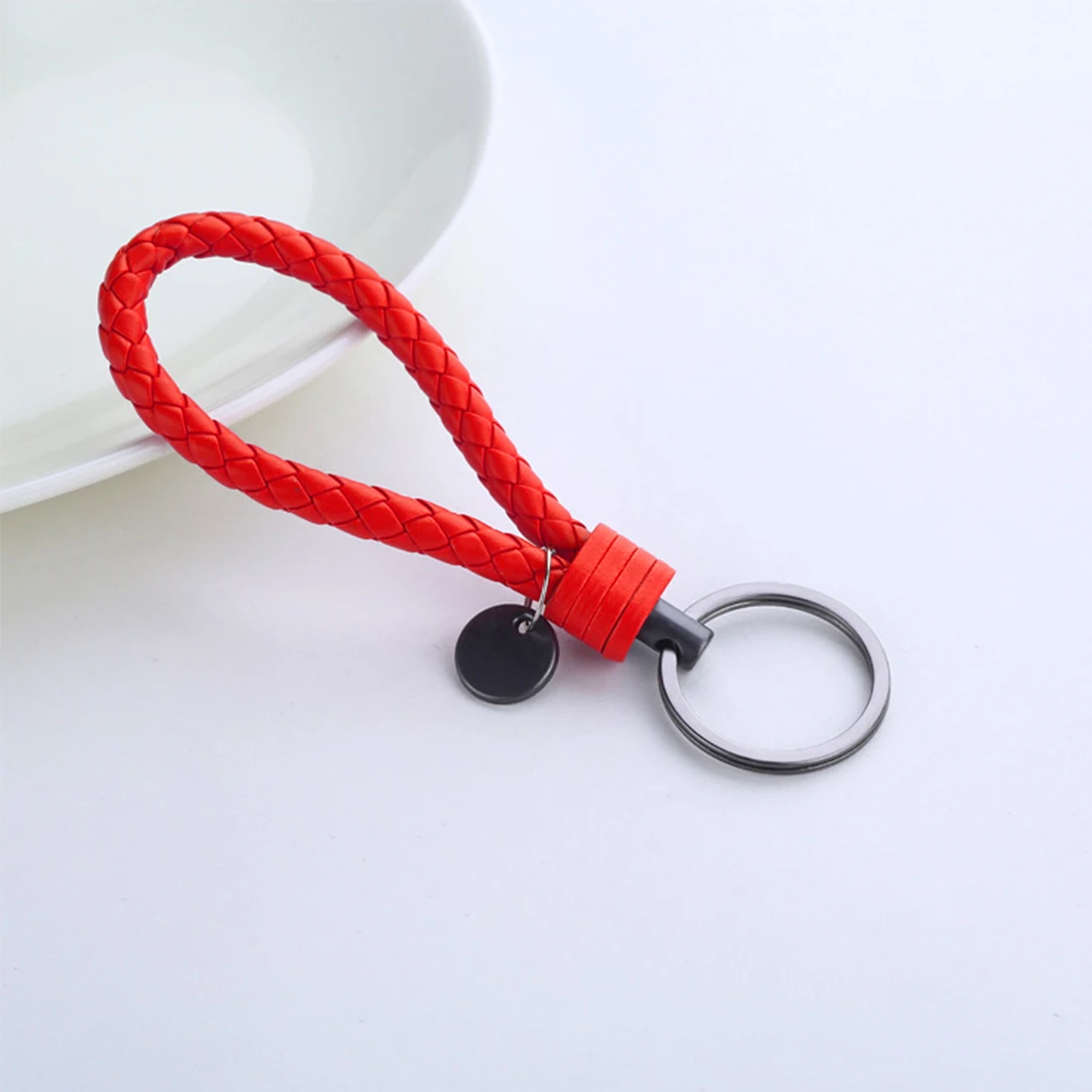 19 Colors Unisex Braided Leather Rope Handmade Keychain