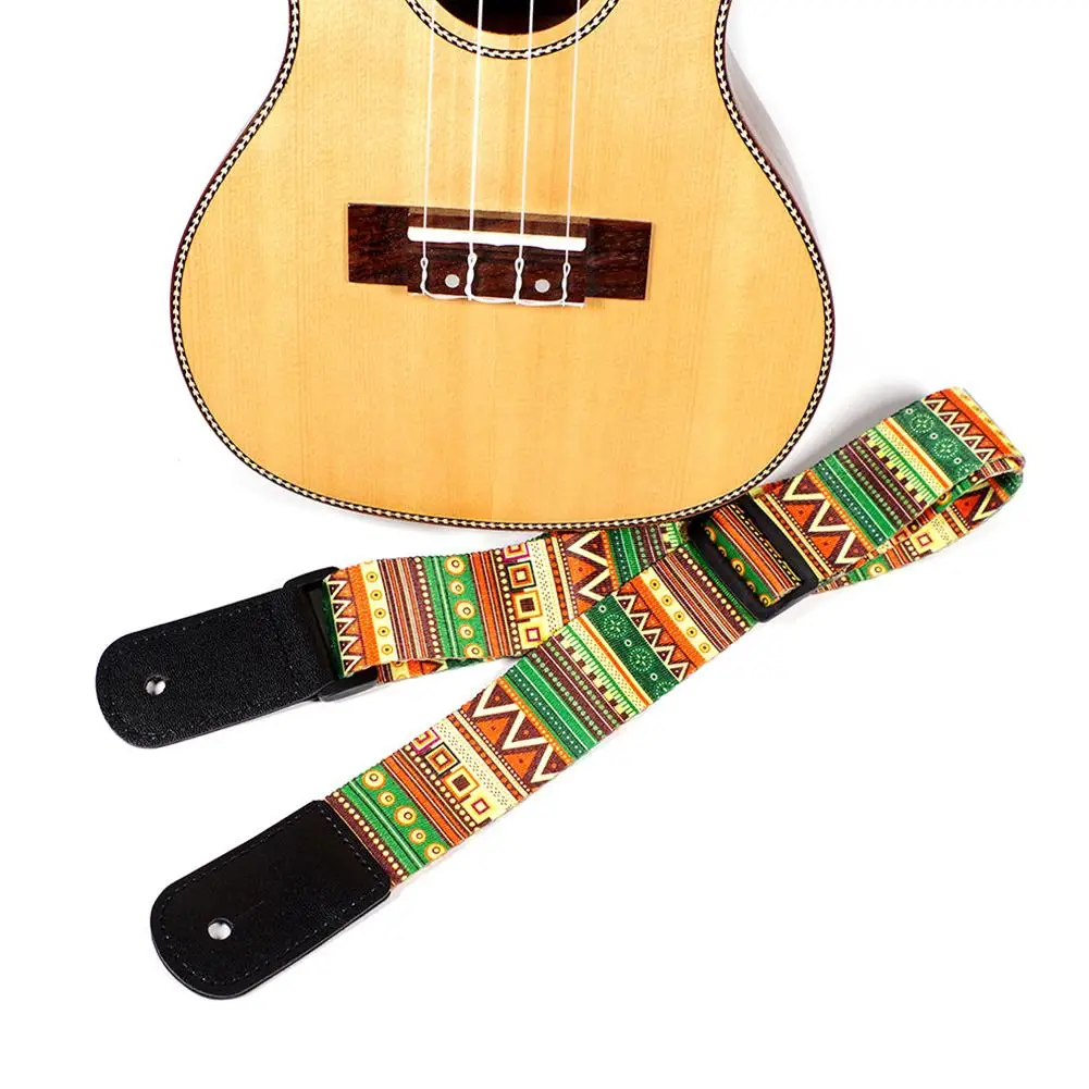 

Fashion Adjustable National Style Printing Folk Guitar Straps Thickened Electric Guitar Bass Ukulele Straps