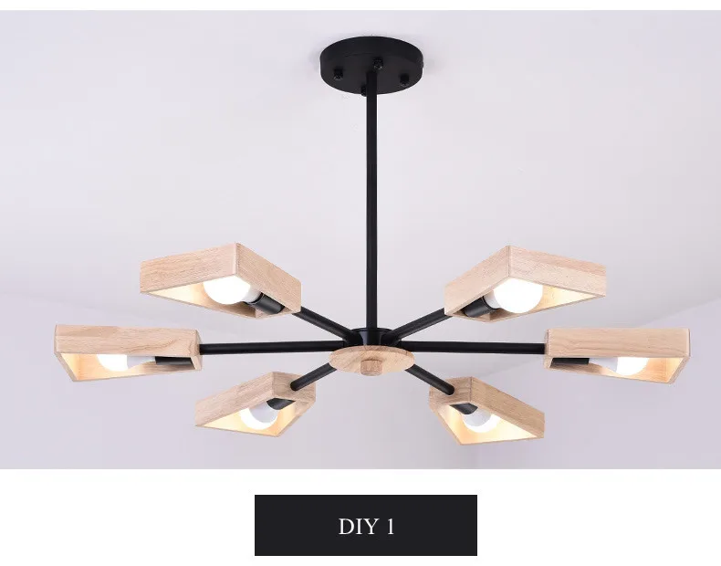 Vintage  Chandeliers Led Lustre Chandelier Ceiling For Living Room Kitchen Black Suspended E27 Hanging Lamp 10
