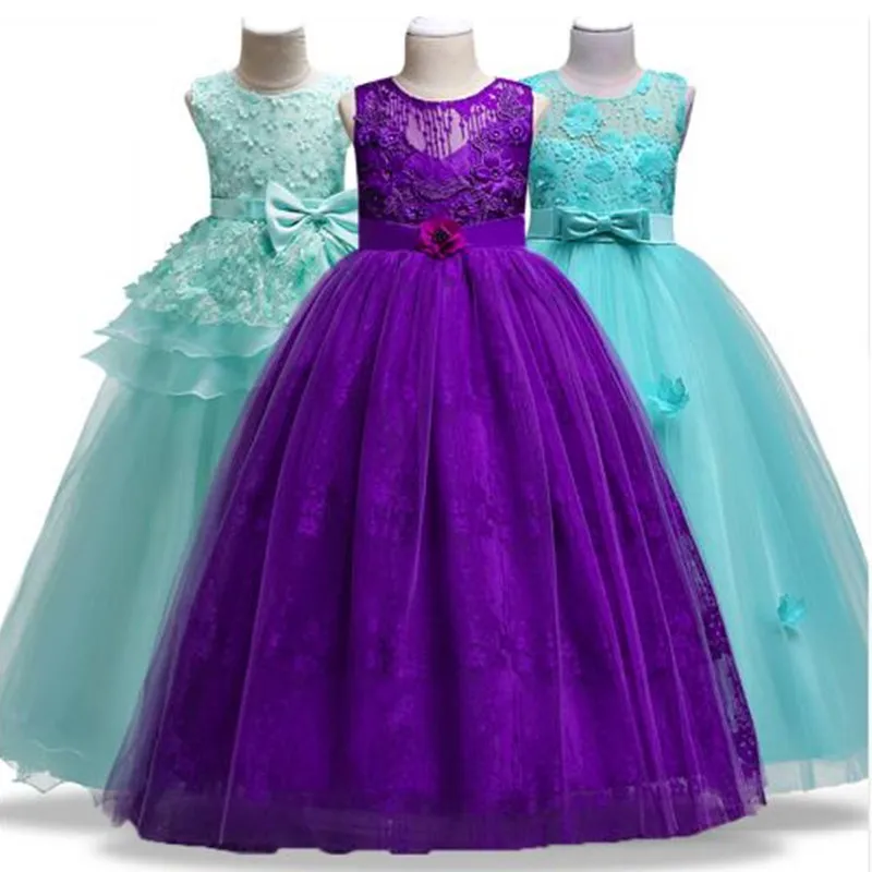 

Flower Girls Wedding Dress for Christmas Party Sleeveless Girls Clothes Chiffon Christmas Custume 3 4 5 6 7 8 9 10 11 12 14 Yrs