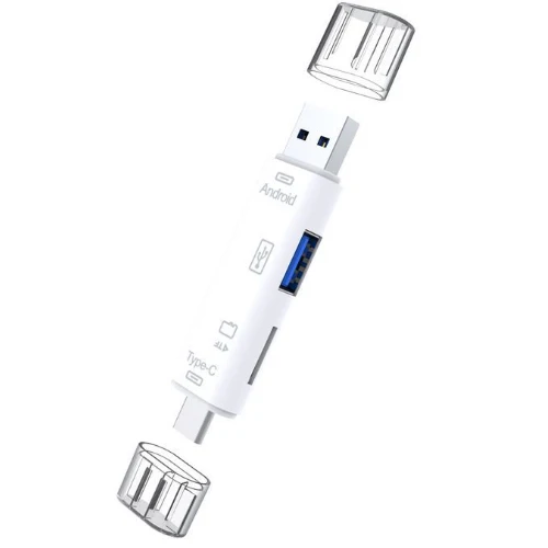 Все в 1 Usb 3,1 кард-ридер высокоскоростной SD TF Micro SD кард-ридер Тип C USB C Micro USB память OTG кард-ридер - Цвет: Белый