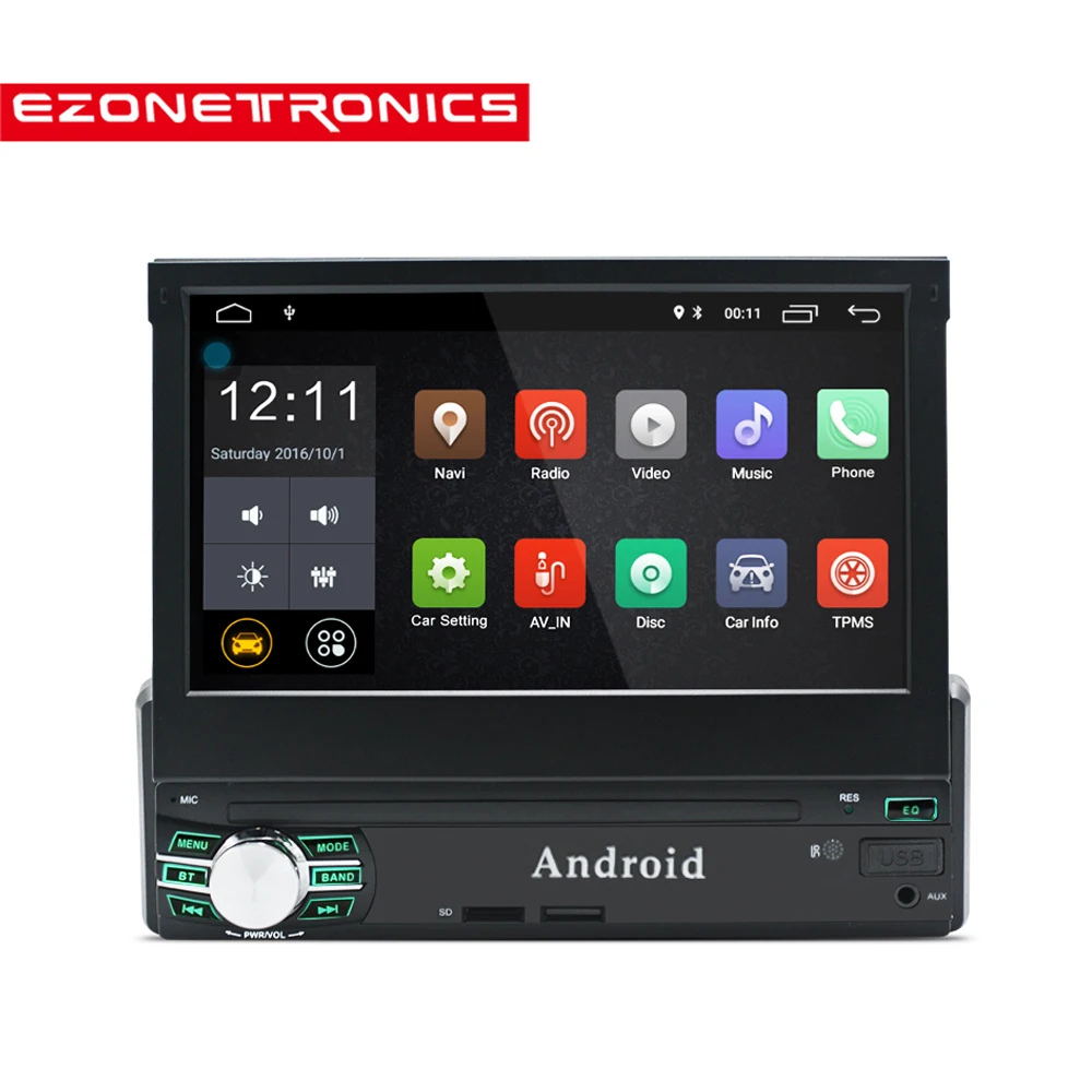 Авто универсальный 1 Din автомобильный Радио плеер 7 дюймов GPS навигация Bluetooth Android