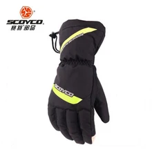 2018 New Weaterproof SCOYCO Motorcycle Glove MC41 winter warm Motorbike gloves made of taslan cotton index finger touch screen