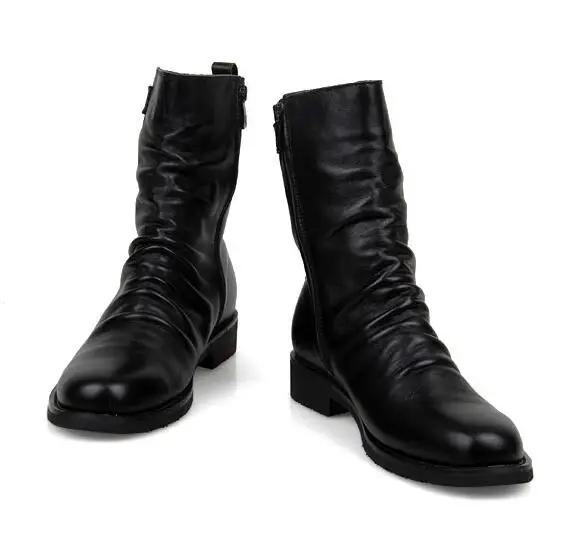 Winter Men Short Plush Snow boots Genuine leather Mid-Calf Martin boots wear-resistant Autumn Male military Boots 03 Winter Men Short Plush Snow boots Genuine leather Mid-Calf Martin boots wear-resistant Autumn Male military Boots 03