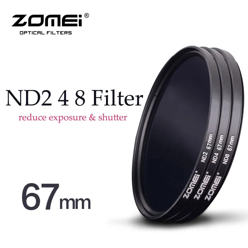 Zomei 67mm Slim Neutral Density Filter ND 2 4 8 nd filter Set for Canon