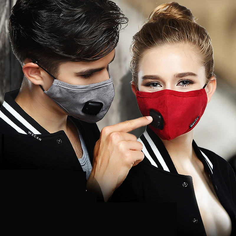 PM2.5 4 цвета рот маска против пыли угольный фильтр ветрозащитный рот муфельной бактерии доказательство маски для лица для защиты от гриппа уход