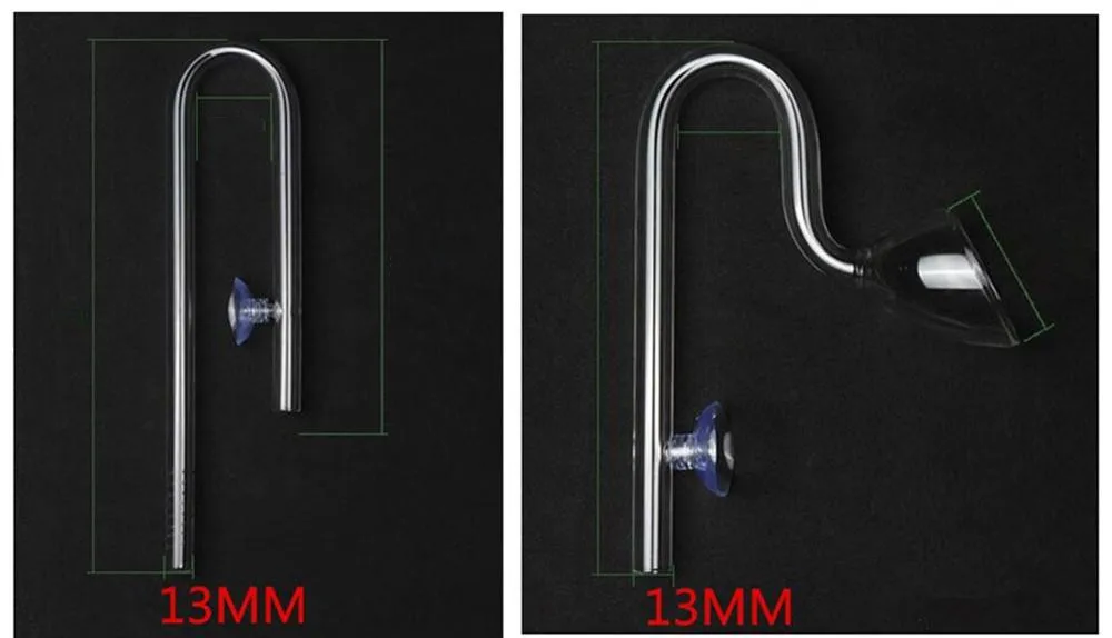 Стеклянная трубка Лили Пайп качество ada двойная присоска fix фильтр Аксессуар водяное растение для аквариума бак 13 мм 12 16 мм 17 мм 16 22 мм - Цвет: 3fenlabajinchushui