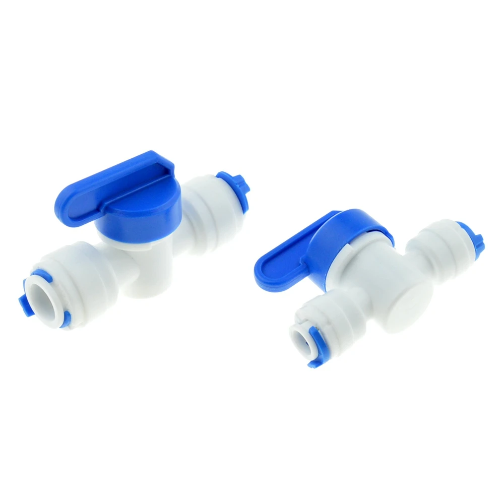 RO Straight 1/4 3/8 Inch OD Hose Quick Connection Control Fittings Plastic Water Ball Valve Reveser Osmosis Aquarium Fittings