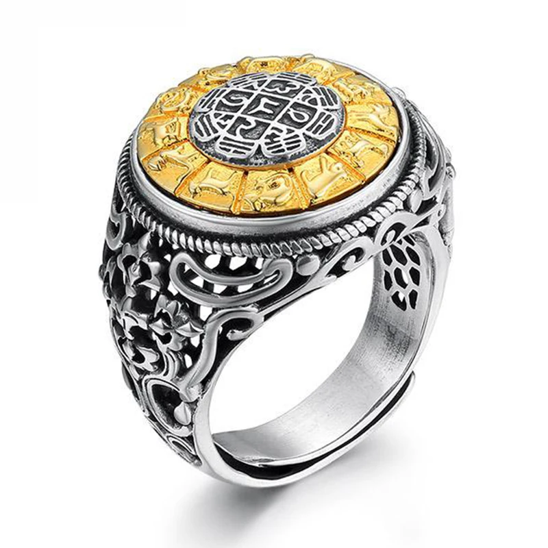 Agatho374 Offerte Annata Sei Parole Mantra Anelli Girevole