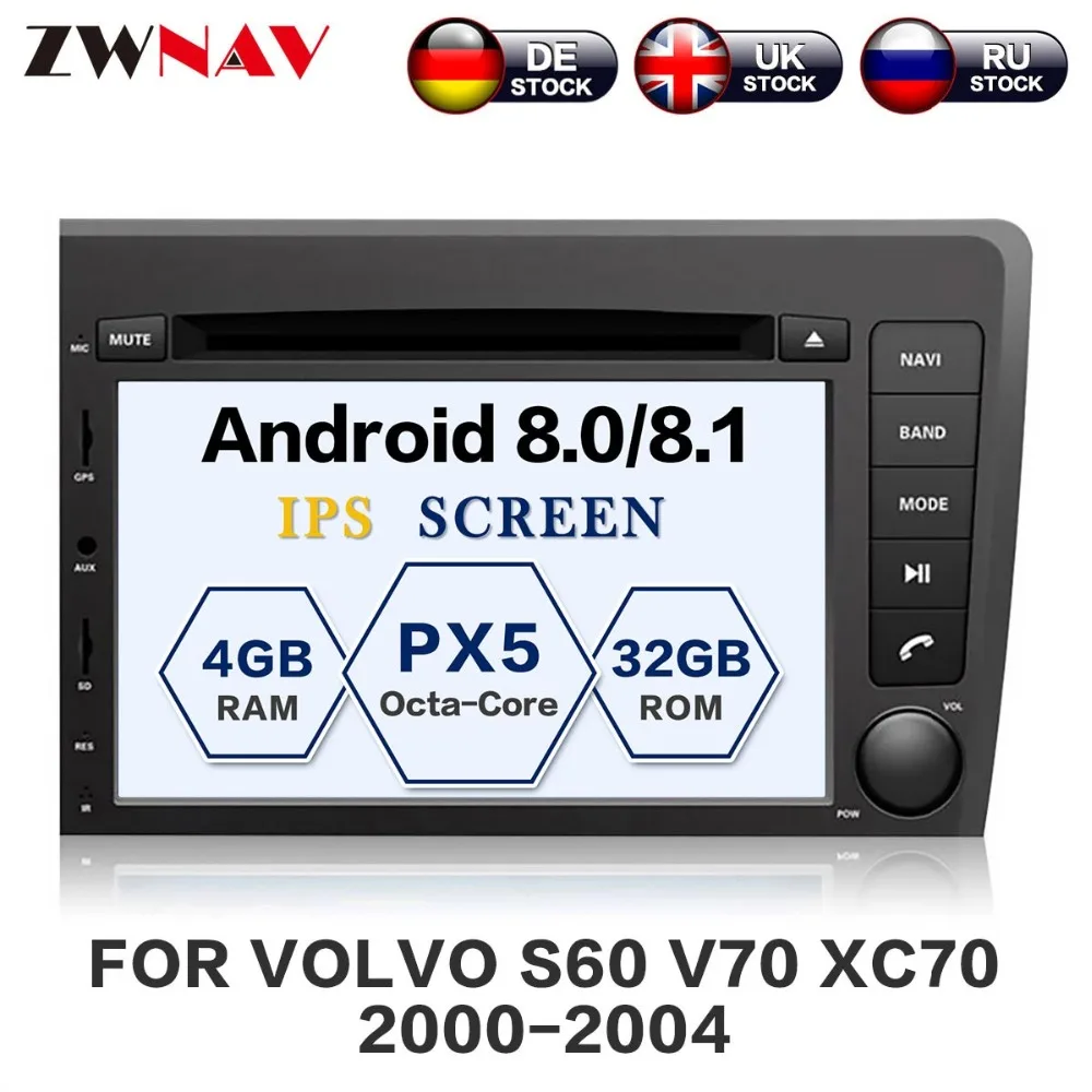 

ZWNAV Android 8.0 Car DVD Player For VOLVO S60 V70 XC70 2000-2004 Auto GPS Navigation Radio Head Unit BIG Screen
