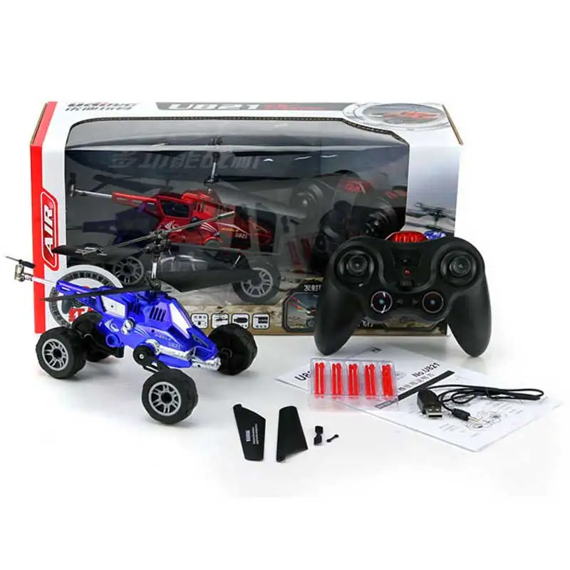 

RC Helicopter With Gyroscope Run on Ground Fly In Sky Remote Control Drone With Shoot Function Multifunctional Drone