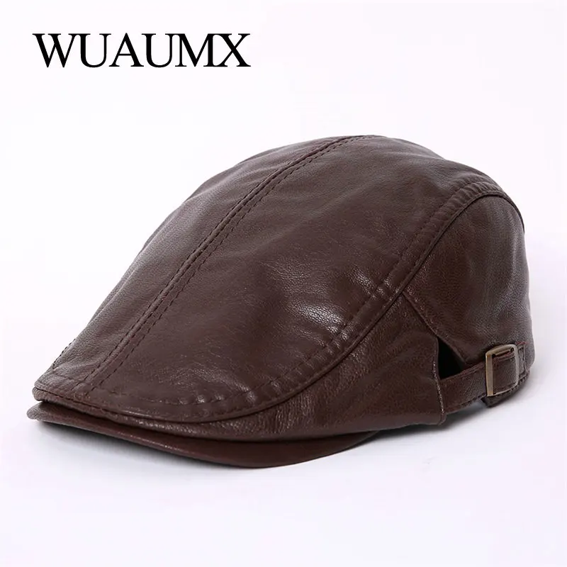 Wuaumx новые высококачественные береты из овечьей кожи головные уборы для мужчин