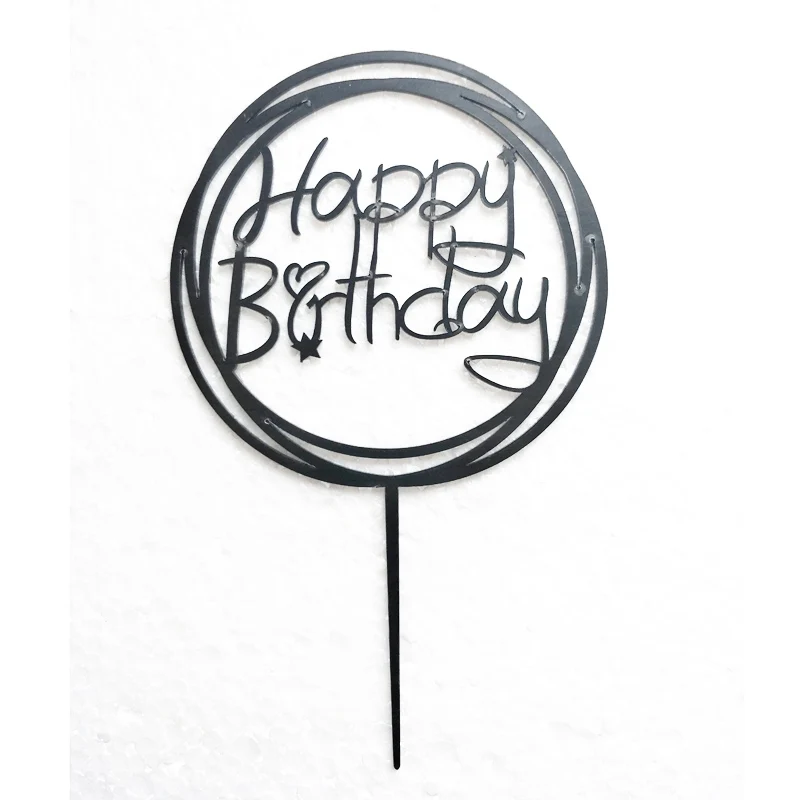 1Pcs Gold Black Happy Birthday Cake Topper Acrylic Birthday Cake Flags Cake Decorations Wedding Supplies 1Pcs Gold Black Happy Birthday Cake Topper Acrylic Birthday Cake Flags Cake Decorations Wedding Supplies