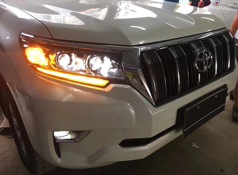 Фара для Toyota Prado LC200 фары 2017 2018 светодиодный объектив ангельские глазки HID ближний
