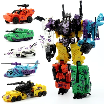 

[Promotion] Action figure Defensor Giant War 5In1 Combined Alloy Oversize PATRON SAINT Deformation TF Robot FigureToys