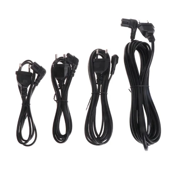 

OOTDTY 1/2/3/5m 2 Pin Euro Plug to Right Angle Turn Left Figure 8 C7 Plug Power Extension Cable