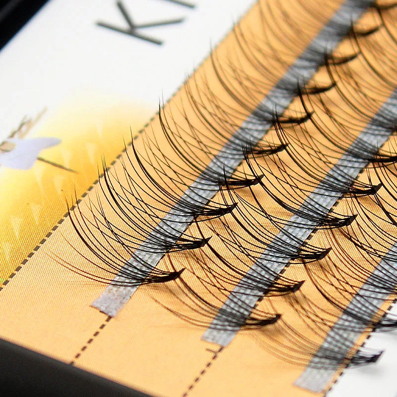 Kimcci 60knots/Case Natural False Eyelash Extension Makeup 10D Mink Individual Faux Eye Lashes Professional Fake Grafting Cilias