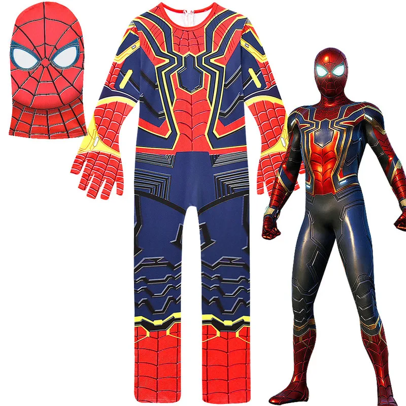 

2019 New Hasbro Marvel halloween costume The Avenger Endgame4 Super Hero Spider Man Boy short sleeve t-shirt Sequined top