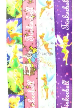 

Free Shipping 100 Pcs Mixed Tinkerbell key chains Mobile Phone Neck Straps Neck Strap Keys Camera ID Card Lanyard GS056