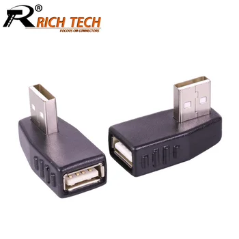 

10pcs/lot USB2.0 AF to USB2.0 AM Right Angle Adapter 90 Degree USB Male Plug to USB Female Jack Connector USB Conveter