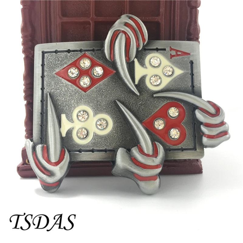 

Super Cool ACE of Hearts Poker Metal Belt Buckle Suitable for 3.8cm-4cm Width Belt, Silver Cowboy Belt Buckle Free Shipping
