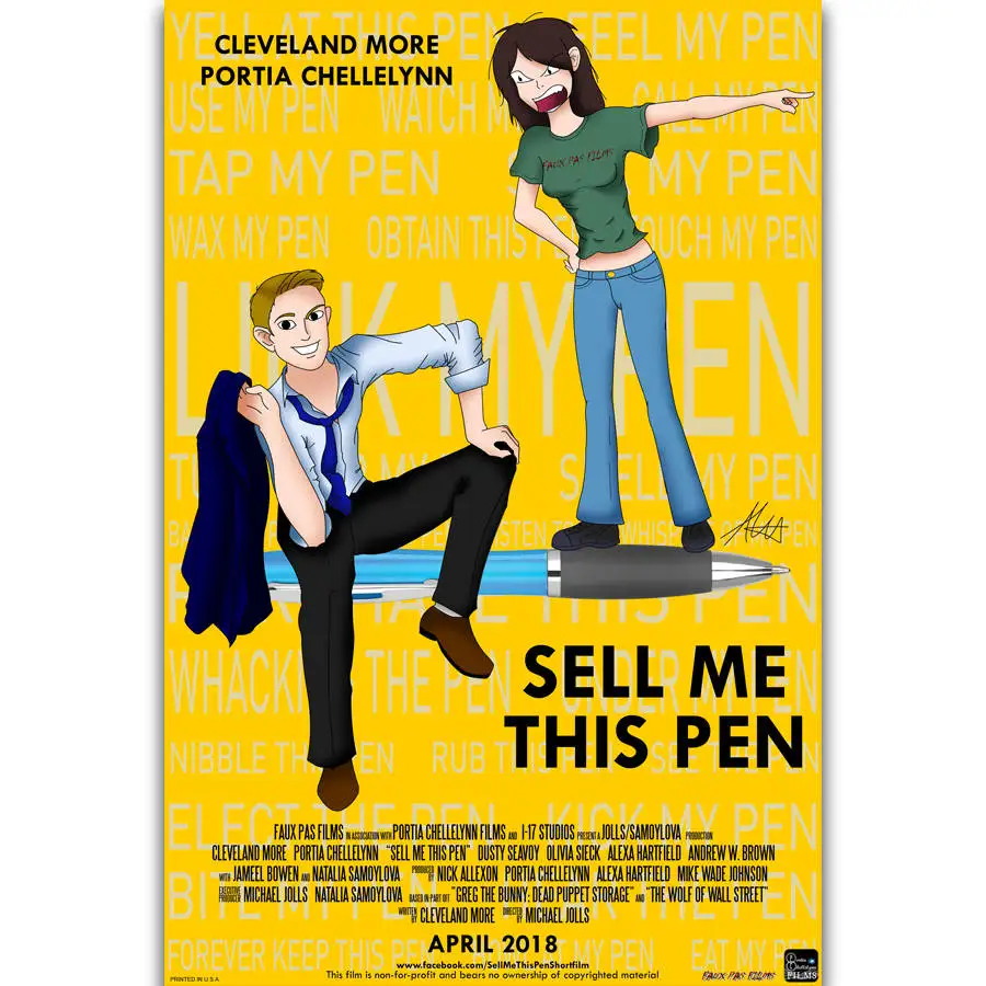 S2313 The Wolf of Wall Street Movie Sell Me This Pen Motivational