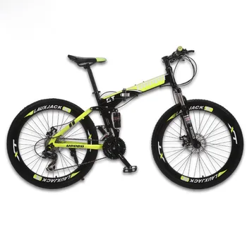 

GT-UPPER Mountain bike full suspension system steel folding frame 24 speed Shimano disc brakes