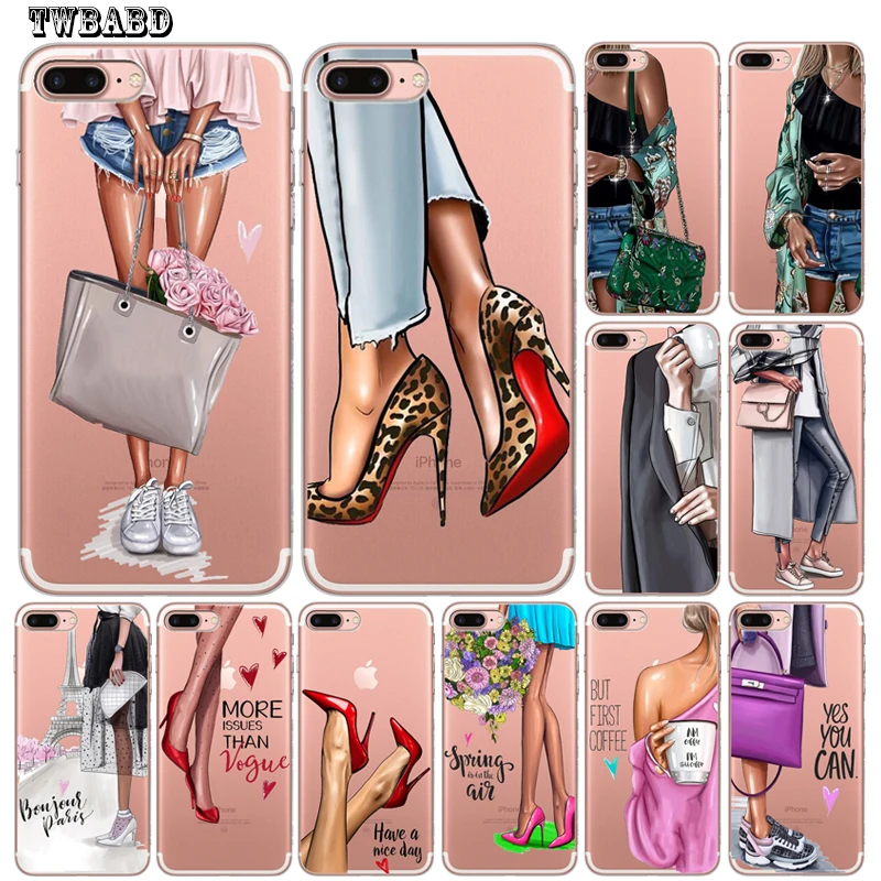 

Fashion Girl Woman Transparent Case For Cover iphone 8 7 X XS Max XR 6 7 8 Plus 5S SE 2019 New Arrival Phone Case Cover Etui