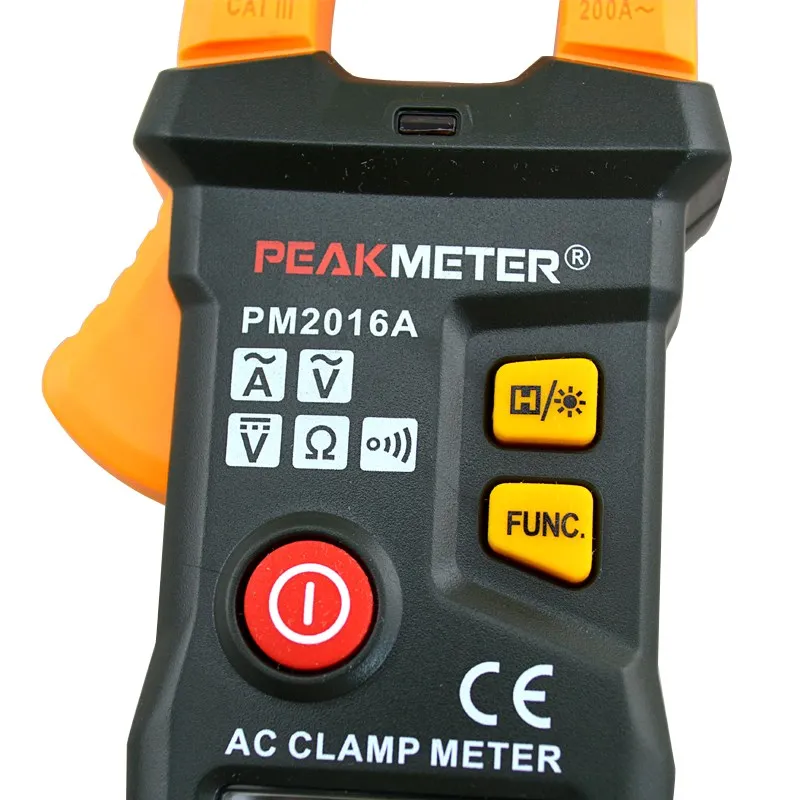 PEAKMETER PM2016A цифровой клещи 6000 счетчик мультиметр AC/DC Вольтметр Омметр Удержание данных ЖК-дисплей подсветка измерительный инструмент